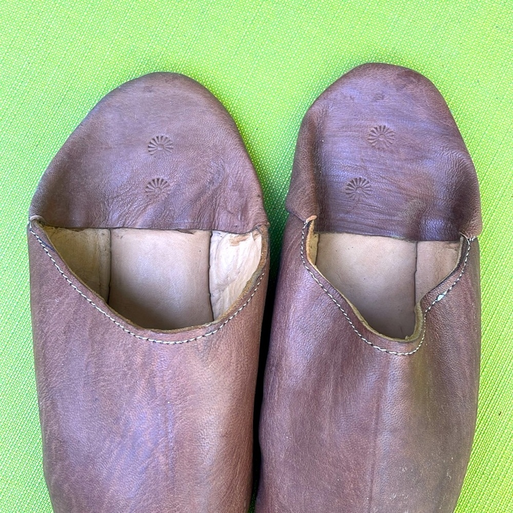MENS MOROCCAN BABOUCHE LEATHER SLIPPERS - Picture 4 of 8